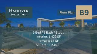 B9 Floor Plan: 2 Bed / 2 Bath / Study