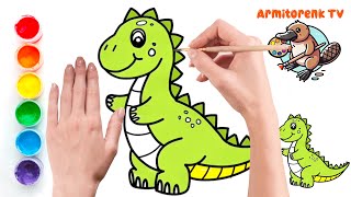 How To Draw A Cute T-Rex Dinosaur Easy Drawing Tutorial For Kids