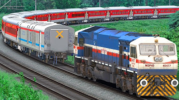 WDP4D SHUNT LHB RED EXPRESS TRAIN | BUMPY RAILROAD | Train Simulator | Railwork | NTG GAMING