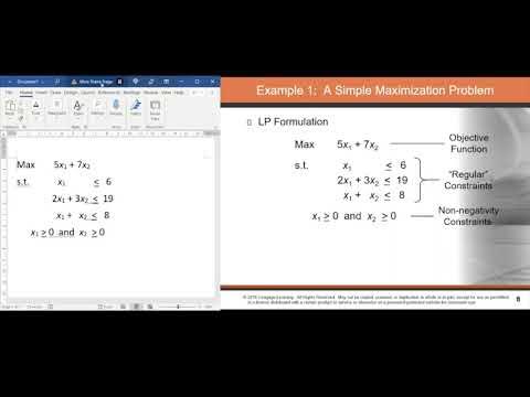 Management Science: Introduction to Linear Programming - YouTube