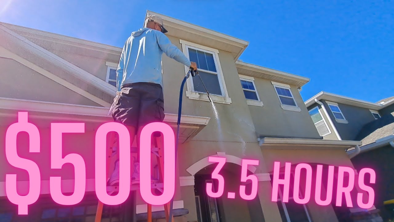 Making $500 in 3.5 Hours Soft Washing a Very Dirty Home Near Disney! + Talking Through the Process