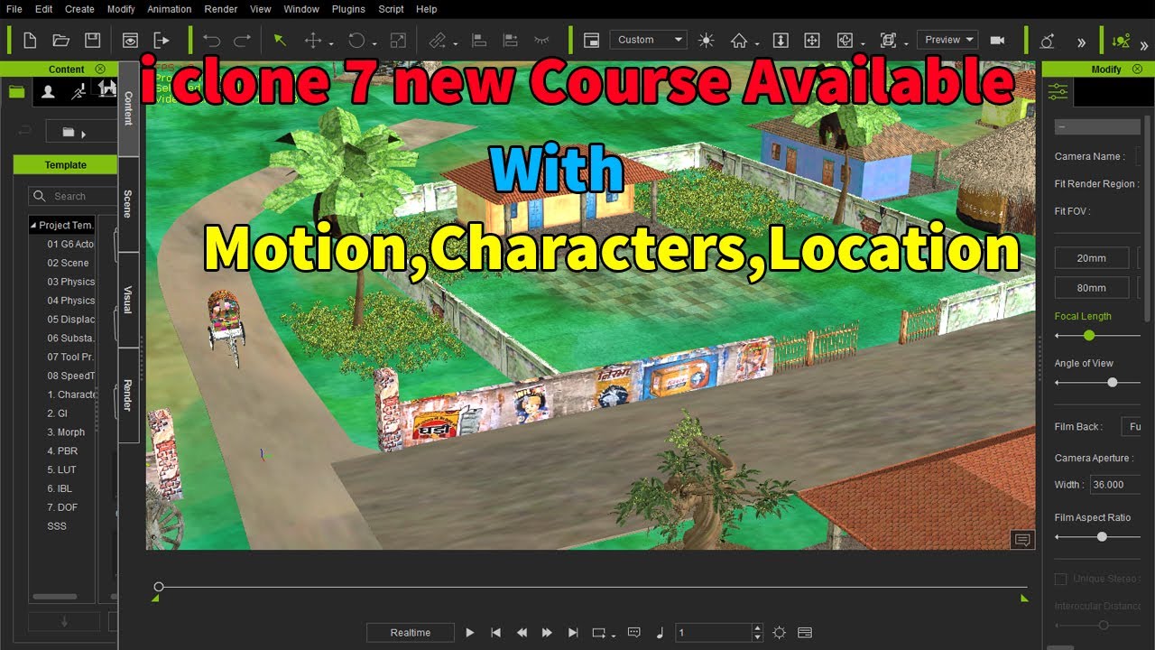 i clone 7 course beginners to professional with village location , motion and characters