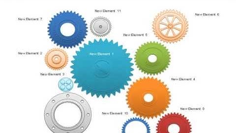 3D Gears Shapes and Diagrams
