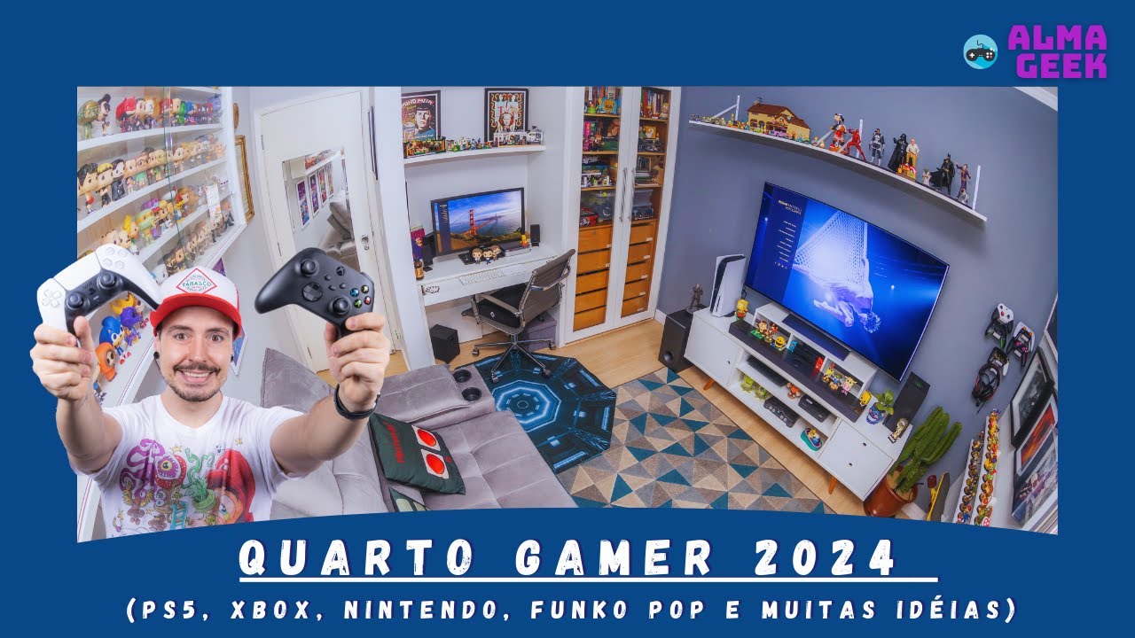 TOUR NO MEU QUARTO GAMER + HOME OFFICE: Idéias e Inspiração pro seu Ambiente!