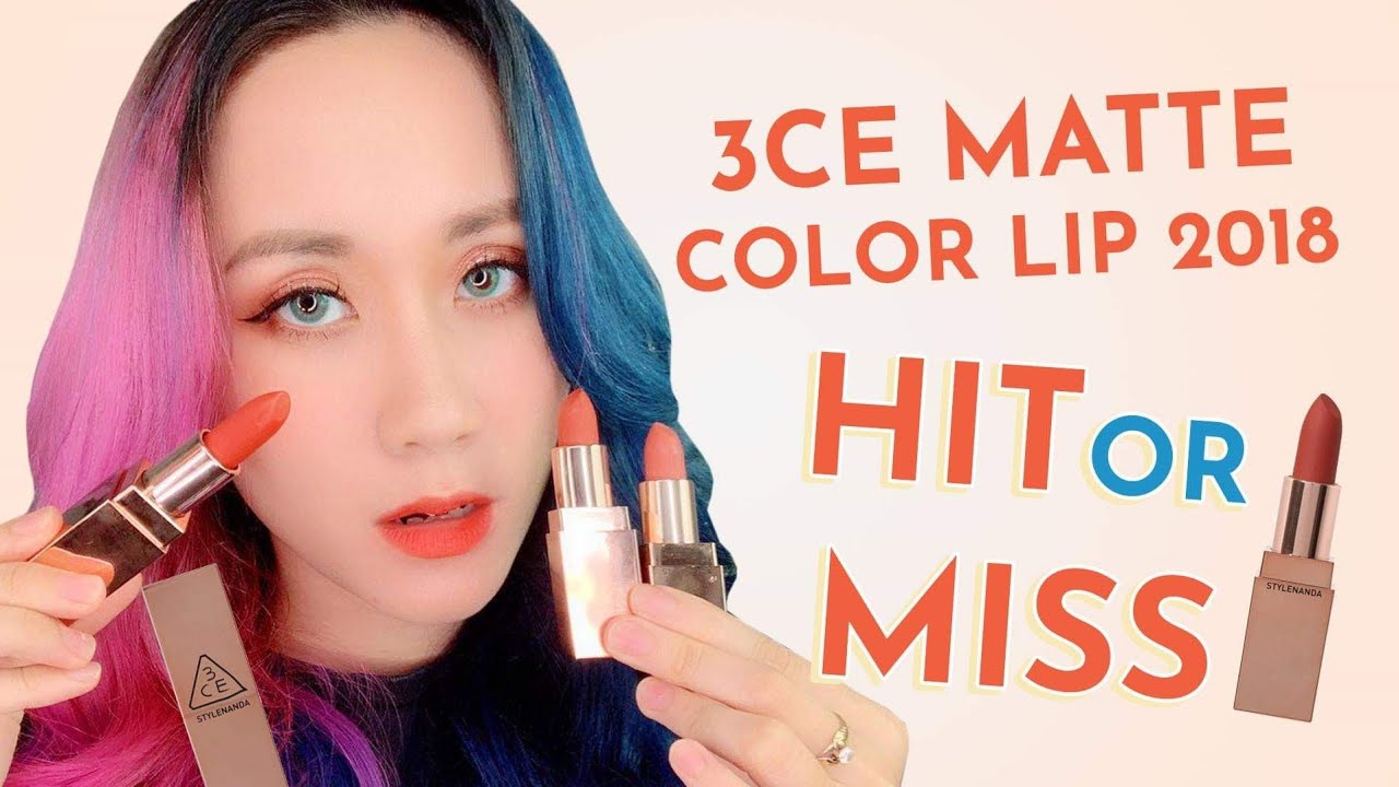 [ENGSUB] SỰ THẬT SON 3CE MATTE 2018 MỚI | SWATCH 3CE MATTE COLOR LIP NEW 2018 | HƯƠNG WITCH REVIEW