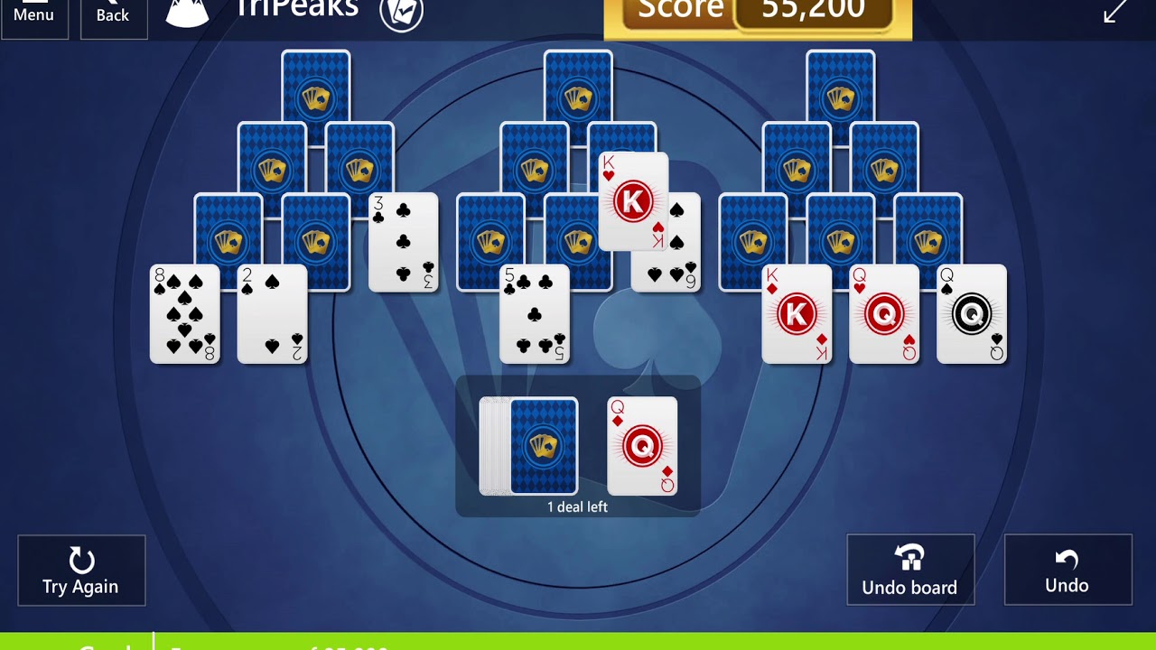 Star Club\TriPeaks\Hard II: Earn a score of 85,000