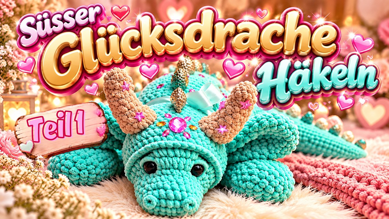 Süßen Glücksdrachen häkeln 🐉💕 Häkelanleitung Schritt für Schritt |Teil 1