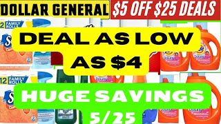 Dollar General 5 off 25 deals for 5\/25 all digital deals as low as $4 oop