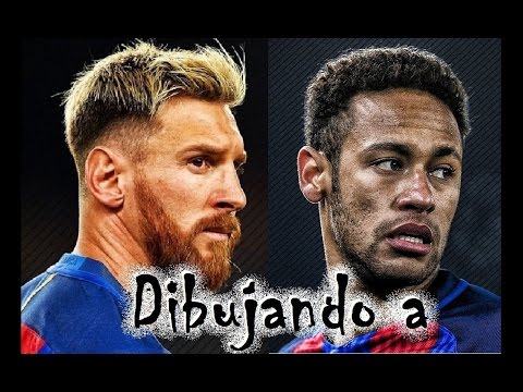 Dibujando A Messi Y Neymar 2017 "Speed Drawing"