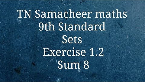 TN Samacheer maths /9th Standard /Sets