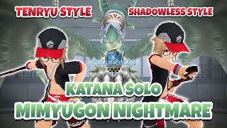 2 Styles Katana Solo Vs Trickster Dragon Mimyugon Nightmare - Toram Online