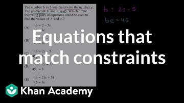 5 Equations that match constraints