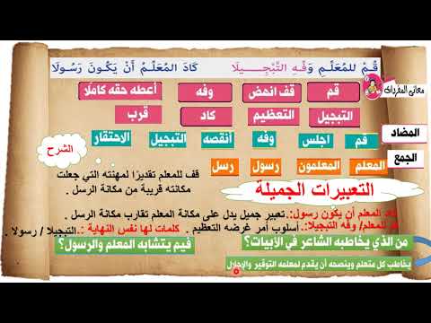 نص رسالة المعلم للشاعر أحمد شوقي