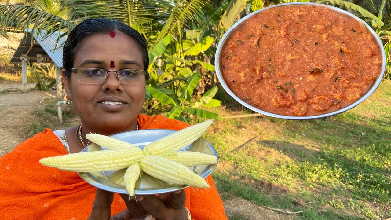 சப்பாத்தி / இட்லி / தோசைக்கேற்ற செமையான பேபிகார்ன் கிரேவி / Babycorn Gravy for Idly-Dosai-Chapathi