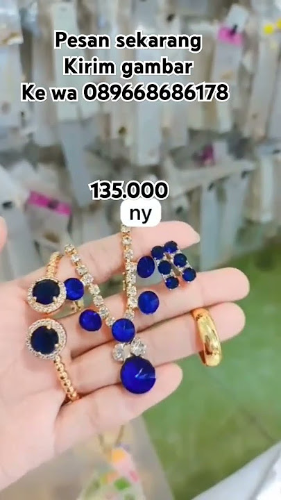 cantik banget set perhiasan permata biru #perhiasanpermata #gelang #cincin #kalung