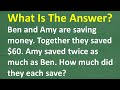 Algebraic Problem Solving with Ben and Amy