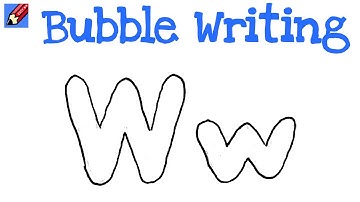 How to Draw Bubble Writing Real Easy - Letter W