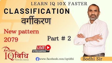 Loksewa IQ | Classification (वर्गीकरण) Part # 2 | By Bodhi Sir #iqvidhi