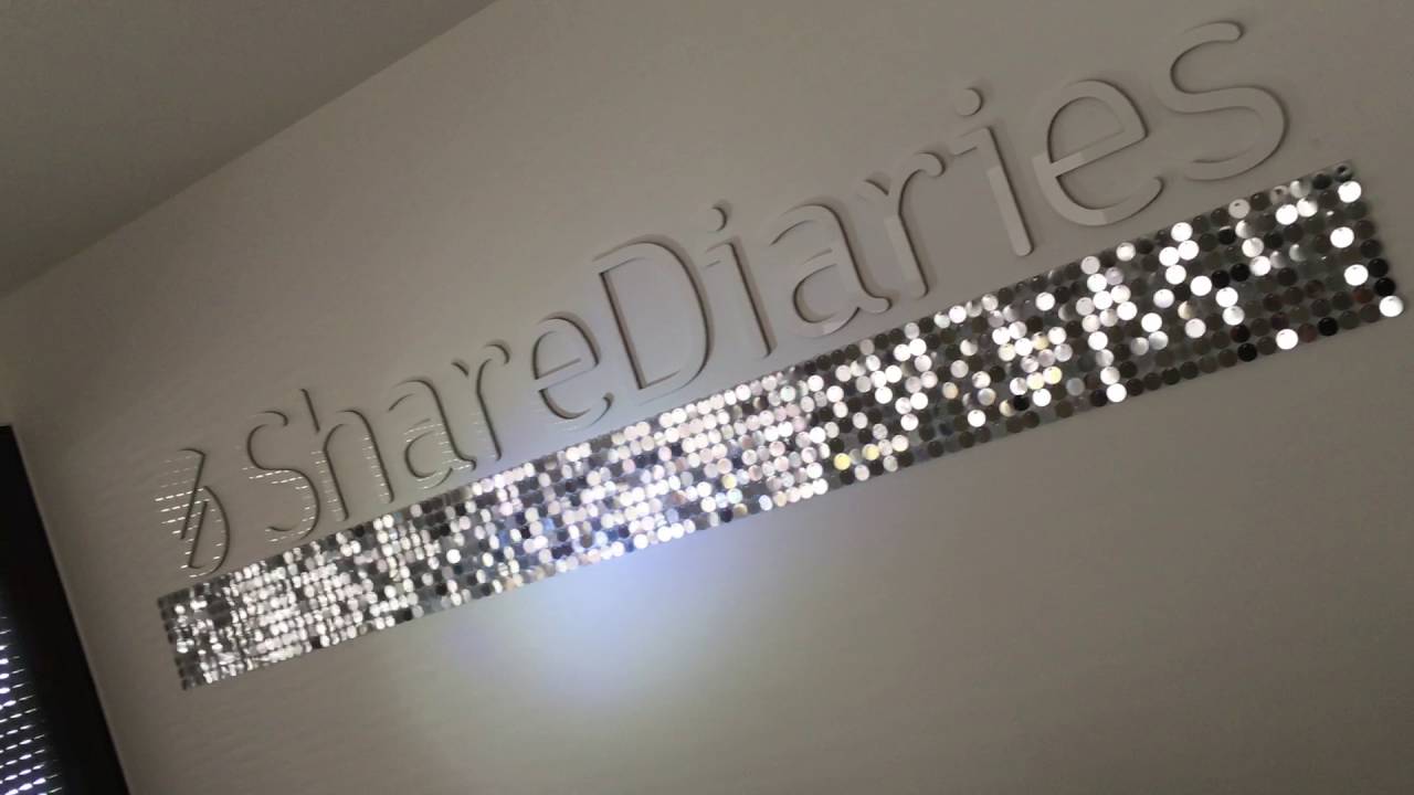Shimmerwalls - sequin wall installation for office use
