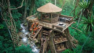 180 Days Wilderness Survival: Building Shelter By hands & Finding Food in the Wild