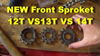 Motorcycle Front Sproket Replacement   12T VS 13T VS 14T