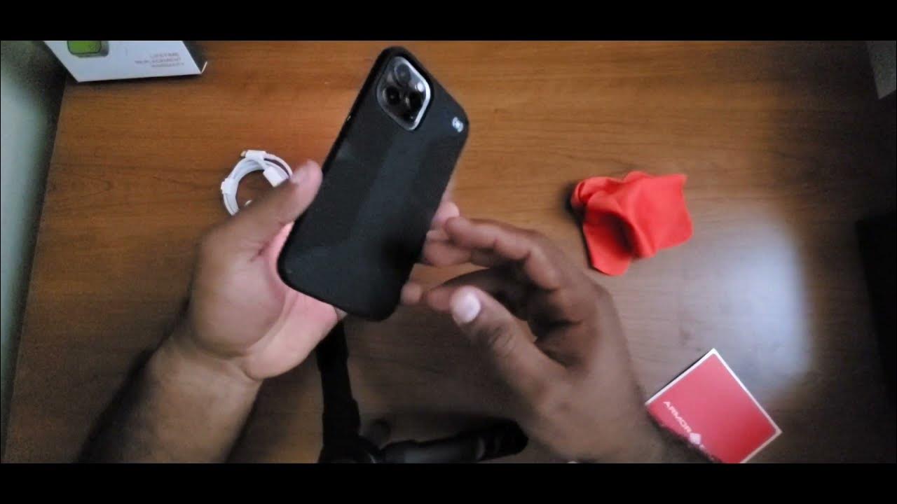 Iphone 12 promax unboxing and armor edge screen protector install youtube