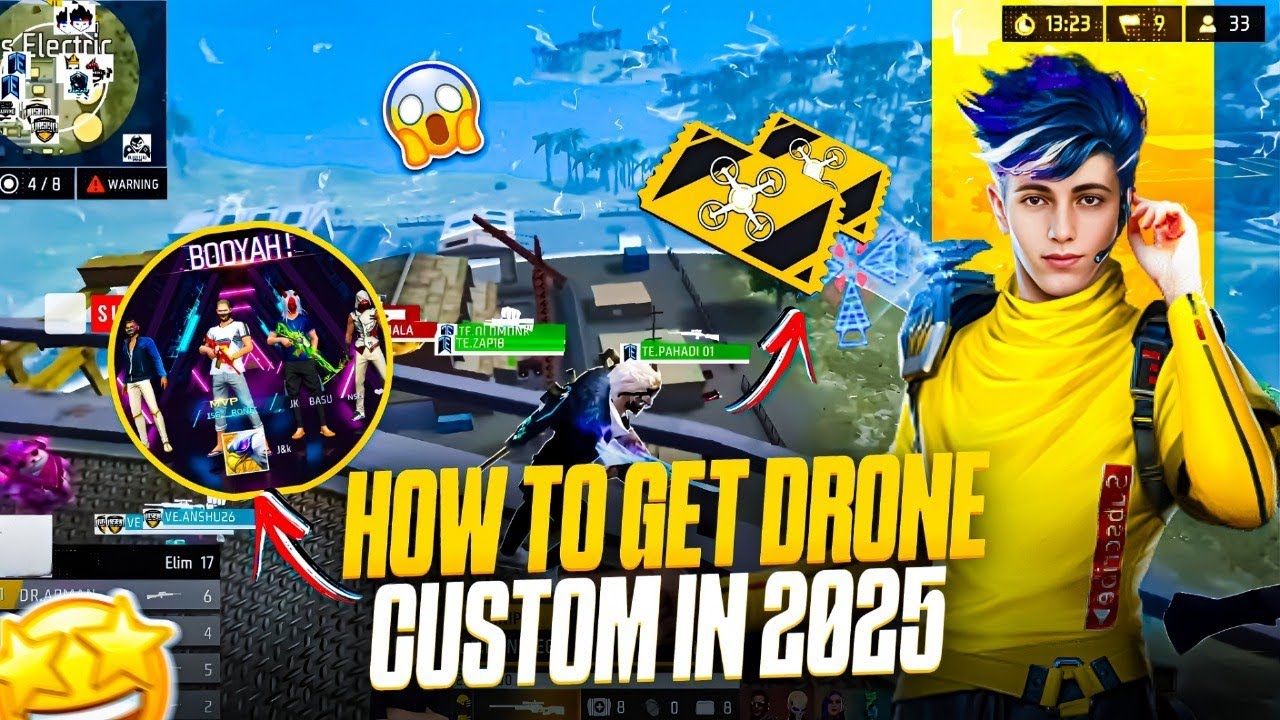 HOW TO GET OFFICIAL CUSTOM ROOM CARD OF FREE FIRE DRONE VIEW RECORDING TRICK | GARENA FREE FIRE