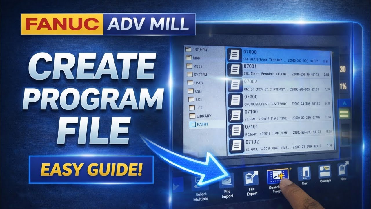 Create New Program | Fanuc Adv Mill - YouTube