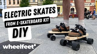 How I Built Electric Skates from E-skateboard Kit | Wheelfeet | DIY Electric Rollerblades