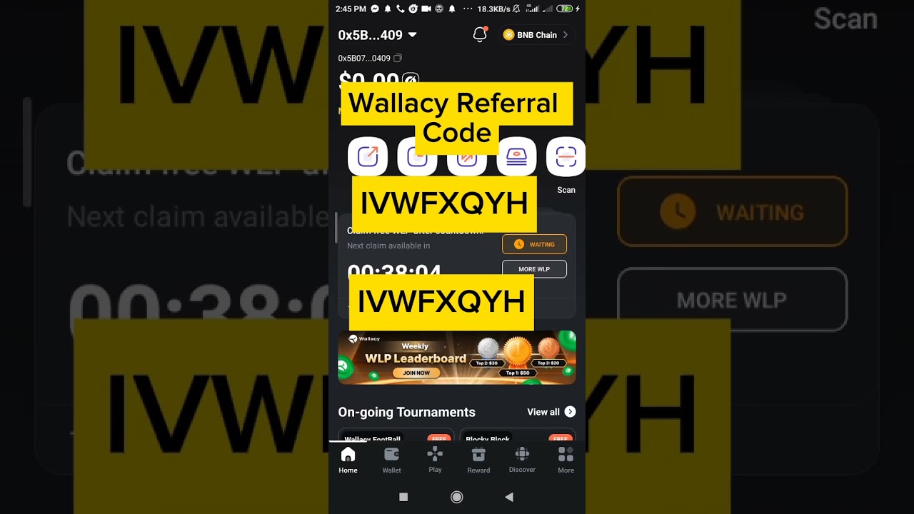 WALLACY REFERRAL CODE।।  WALLACY WALLET AIRDROP REFERRAL CODE।।WALLACY WALLET MINING REFERRAL CODE