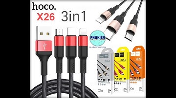 Cáp Sạc Đa Năng 3 Đầu Hoco X26 Dòng 2A Ligting Micro Type C Iphone Android