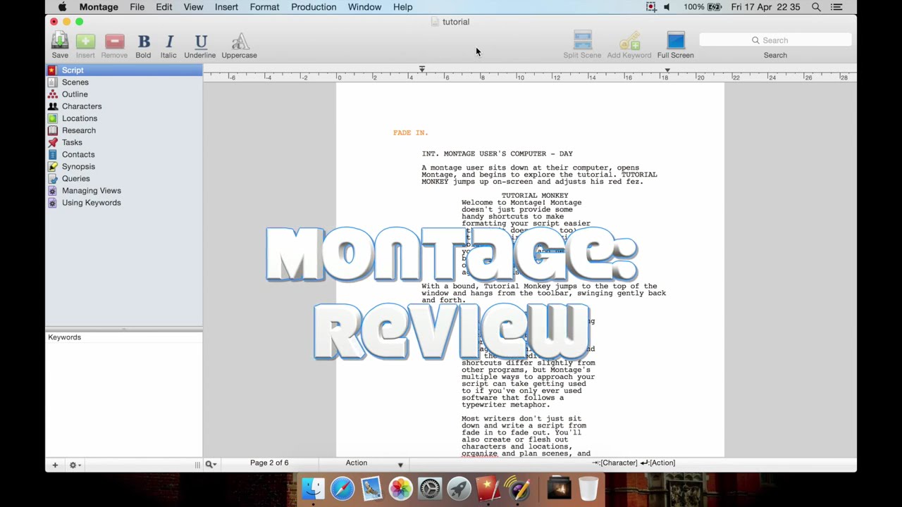 montage professional screenwriting for mac review youtube montage script format
