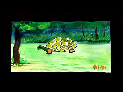 Tortoise scenery Drawing Easy | How to draw Turtle | Scenery Drawing With Tortoise | Art Videos