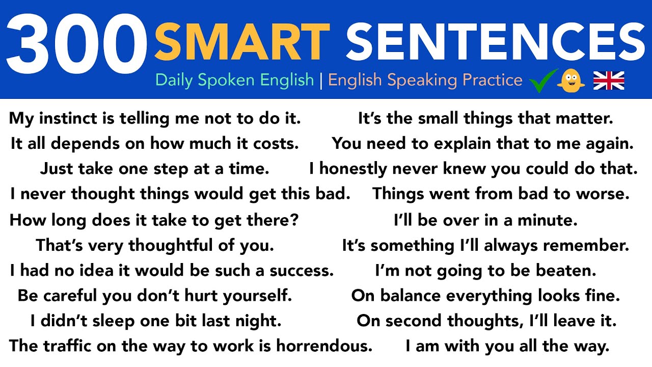 300 Smart English Sentences For Daily Use | Daily Spoken English | English Speaking Practice