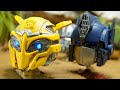 Bumblebee, Optimus Prime, Shatter Wrong Heads Transformers Stop Motion Slide MUD OFF Robot Toys!
