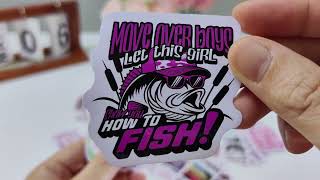 Cute Fishing Stickers for Girls! 🎣✨ Girly Boat & Laptop Decals