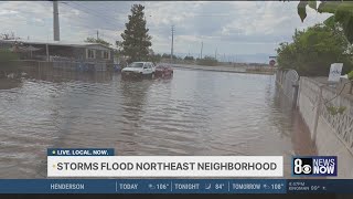 Storm leaves flooded streets in northeast Las Vegas