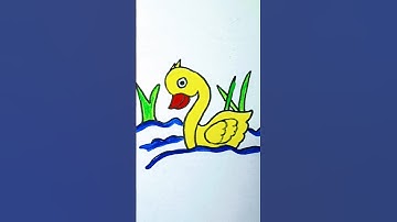 How to draw duck 🦆 easy drawing and painting for kids #drawing #painting (1043)