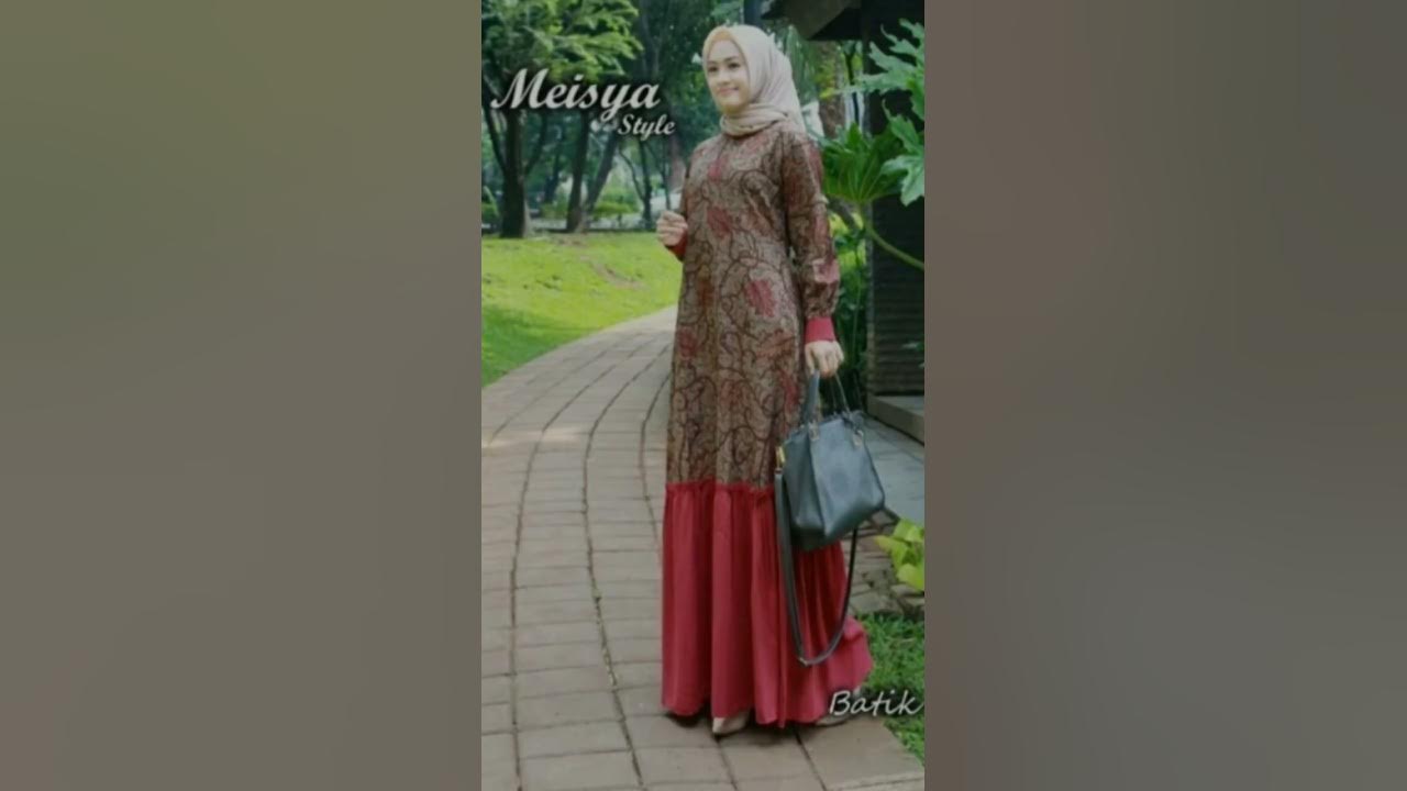GAMIS BATIK KOMBINASI POLOS MODERN