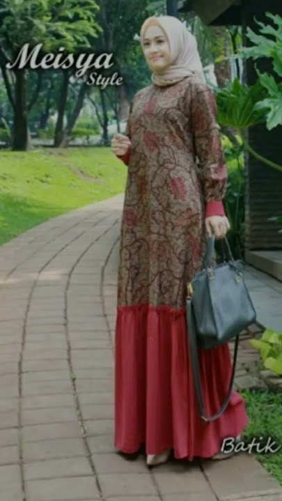 GAMIS BATIK KOMBINASI POLOS MODERN