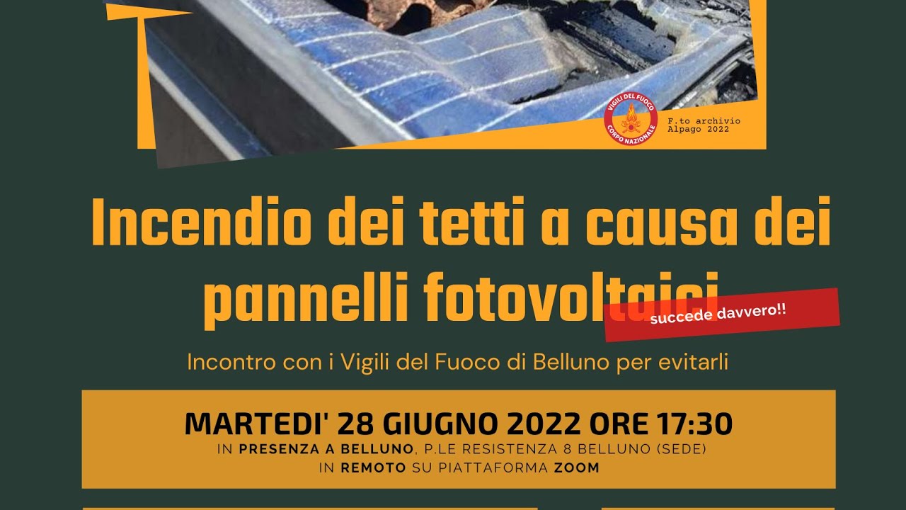 Incendio tetti a causa fotovoltaico