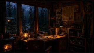 Cozy Rainy Forest Ranger Station for Deep Sleep | 432Hz Healing Sleep Ambience