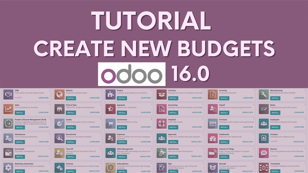 CREATE NEW BUDGET in Odoo 16.0 - YouTube