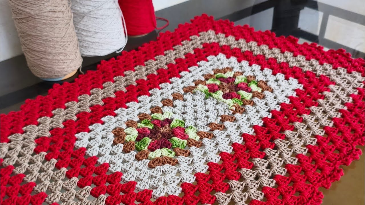 Vídeo aula tapete retangular Emily com base retrô #videoaula 