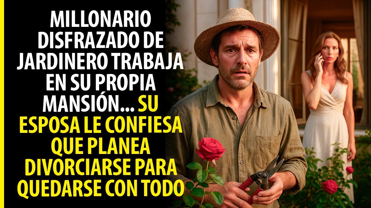 MILLONARIO DISFRAZADO DE JARDINERO TRABAJA EN SU PROPIA MANSIÓN... SU ESPOSA LE CONFIESA QUE PLANEA