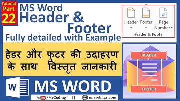 MSWORD-022-Header and Footer in MS Word With Example | Hindi Tutorial | Basic to Advance