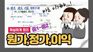 원가, 정가, 이익 계산문제