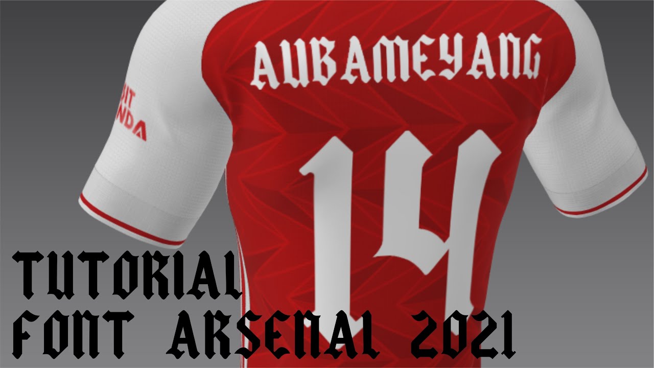 arsenal jersey font