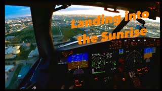 Boeing 737 MAX Landing INTO THE SUNRISE! (Cockpit View!) by Pilot View 1,877 views 8 months ago 7 minutes, 27 seconds