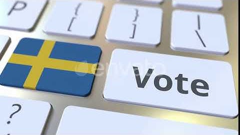 VOTE Text and Flag of Sweden on the Computer Keyboard | Motion Graphics - Envato elements